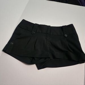 Tracy Evans Black High-Waist Pleated Short Shorts